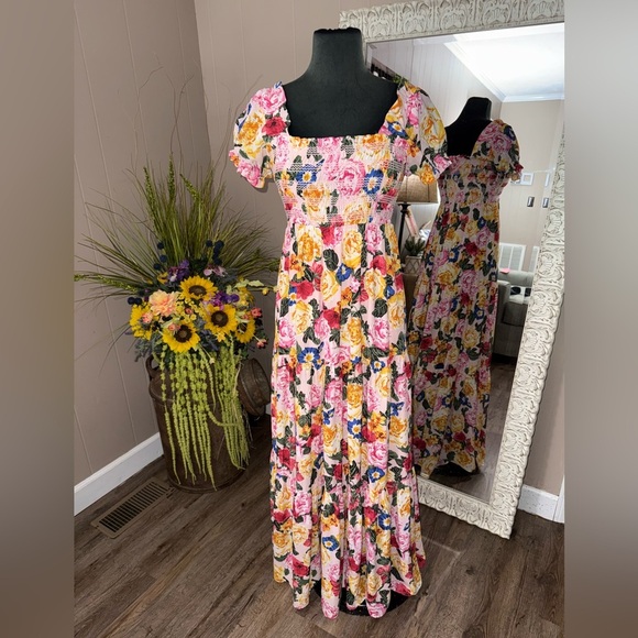 Buddy Love • Floral Smocked Maxi Dress - Picture 2 of 12